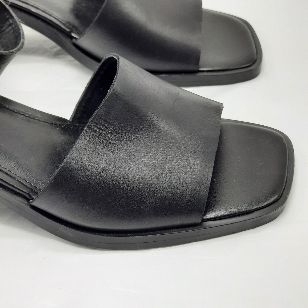 Calvin Klein Jeans Shoes Women's Size 7.5M Black Leather High Heel Sandals - Picture 8 of 13